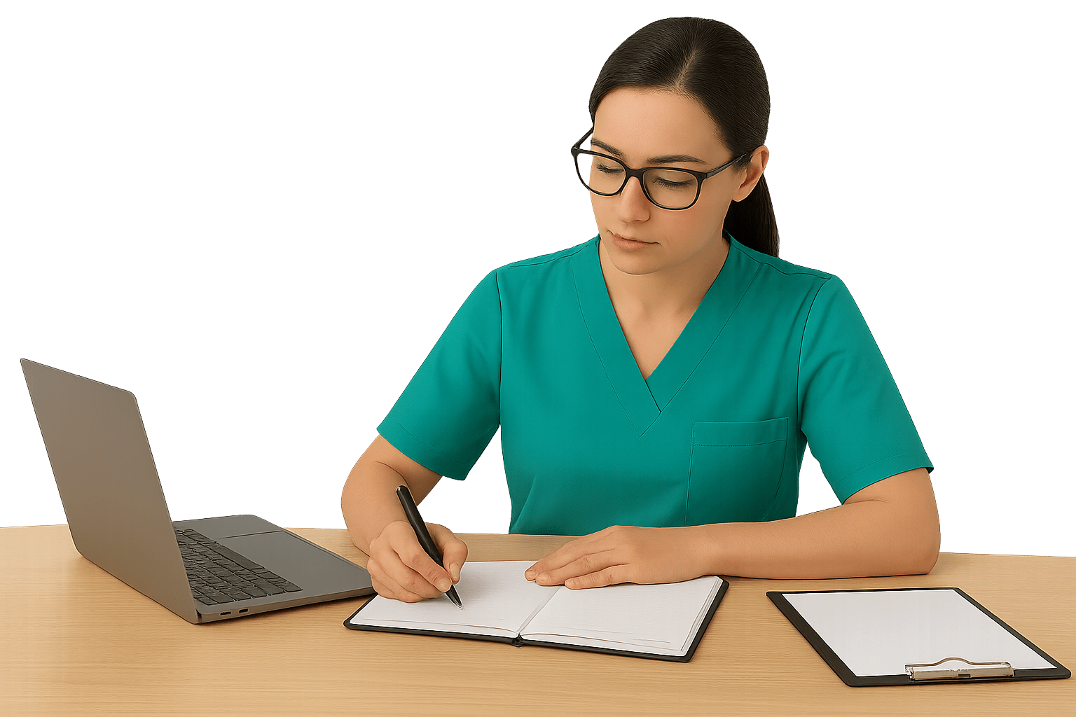 Médica con laptop